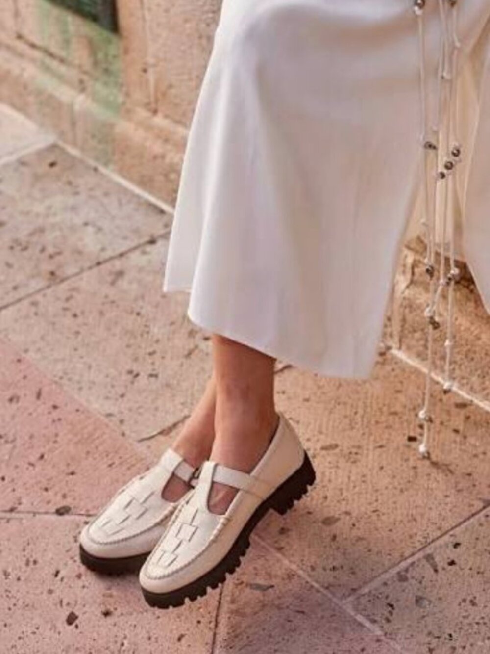 BASS Women's Mary Jane Fisherman Super Lug in Offwhite - Picture 6 of 10
